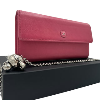 CHANEL Caviar CC Button Long Flap Wallet Chanel