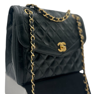 CHANEL Black Lambskin Special Edition Diana Single Flap Bag Chanel