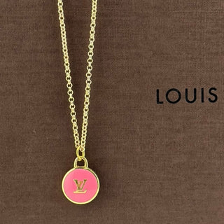 LOUIS VUITTON Petal Pink Monogram Charm Necklace Louis Vuitton