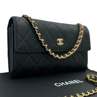 CHANEL Lambskin Long Flap Wallet Chanel