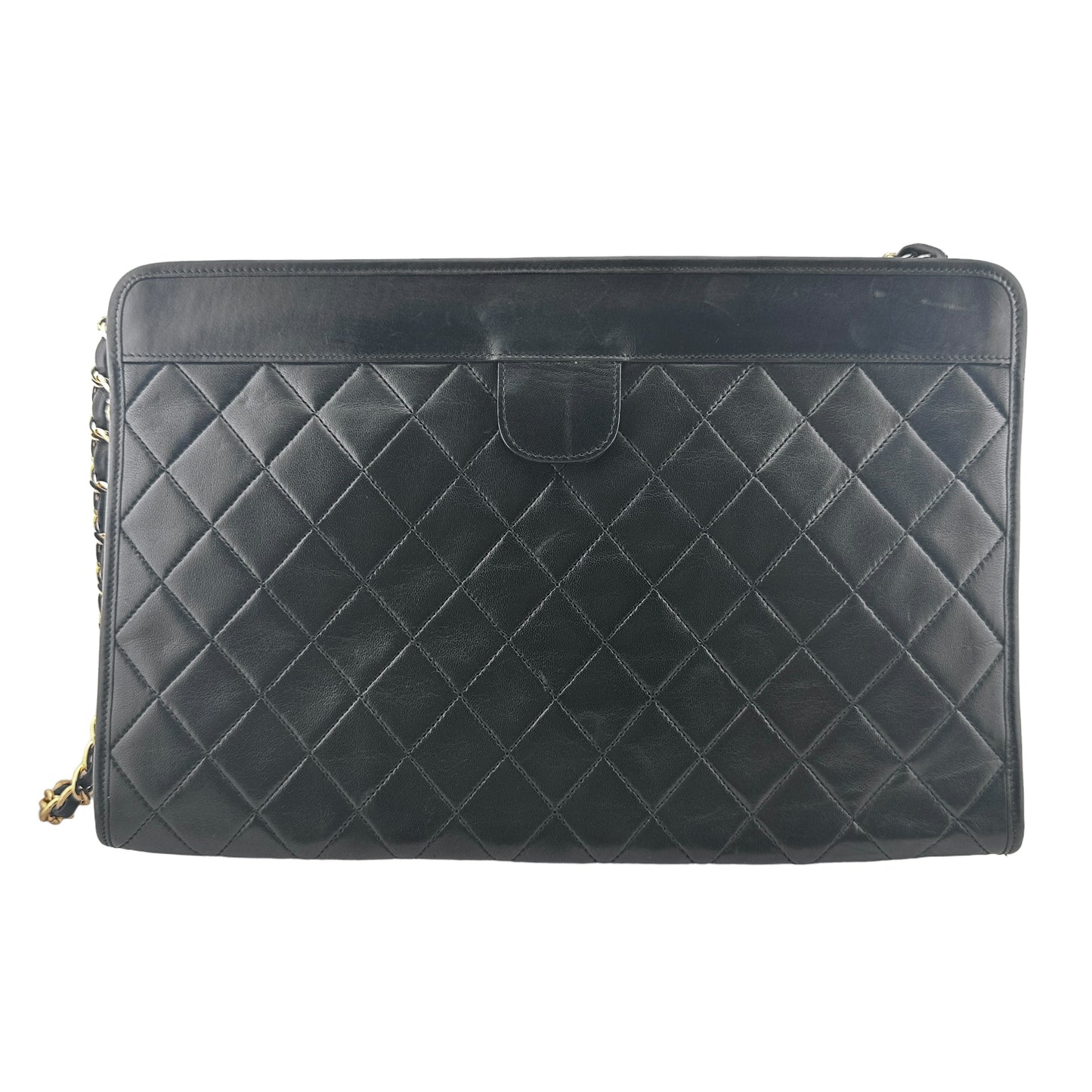 CHANEL Lambskin French Frame Clutch with Chain Chanel