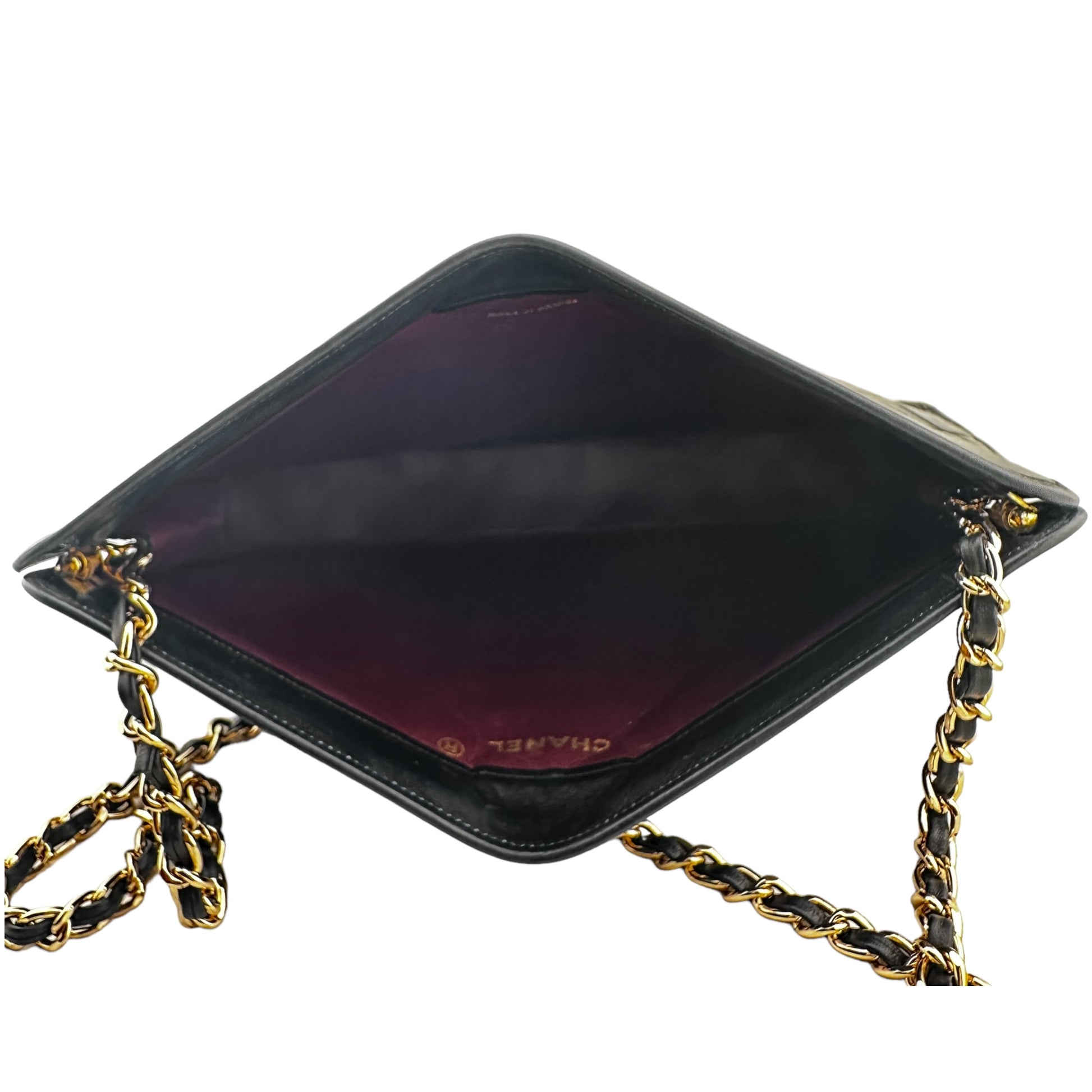 CHANEL Lambskin French Frame Clutch with Chain Chanel