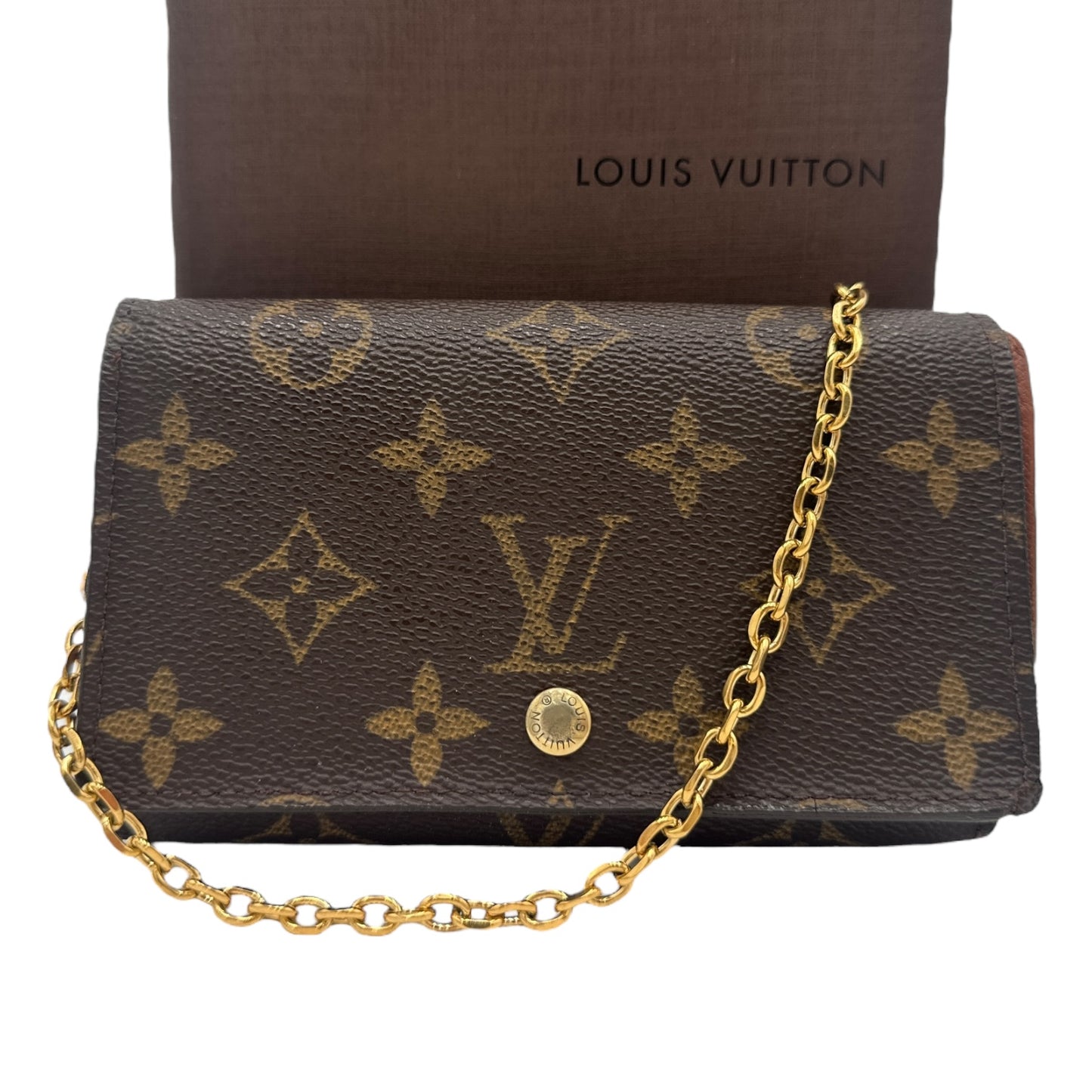 LOUIS VUITTON Monogram Porte Monnaie Billets Tresor Wallet On Chain Louis Vuitton