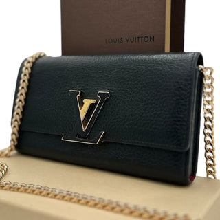 LOUIS VUITTON Taurillon Capucines Leather Wallet Louis Vuitton