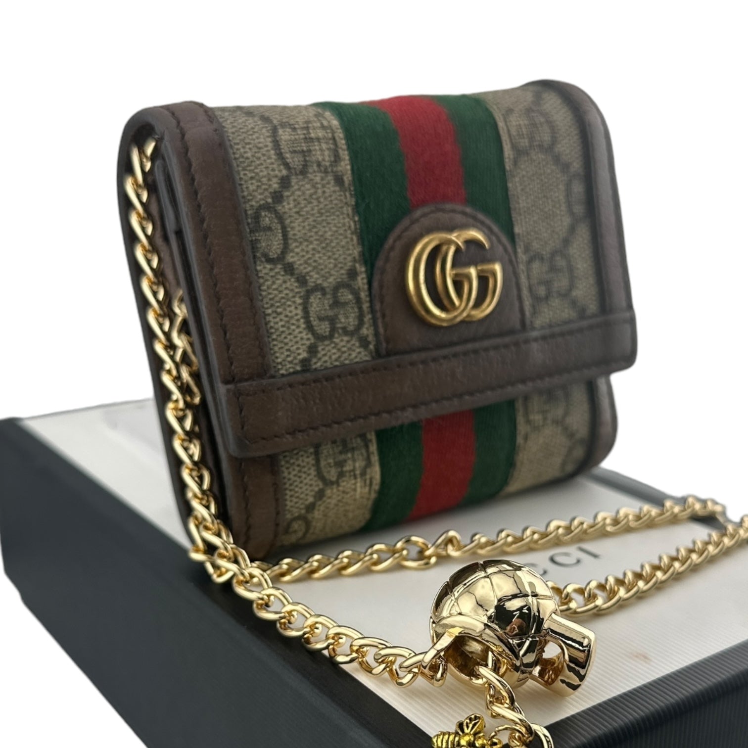 GUCCI Ophidia Compact Wallet with Unbranded Adjustable Chain Gucci