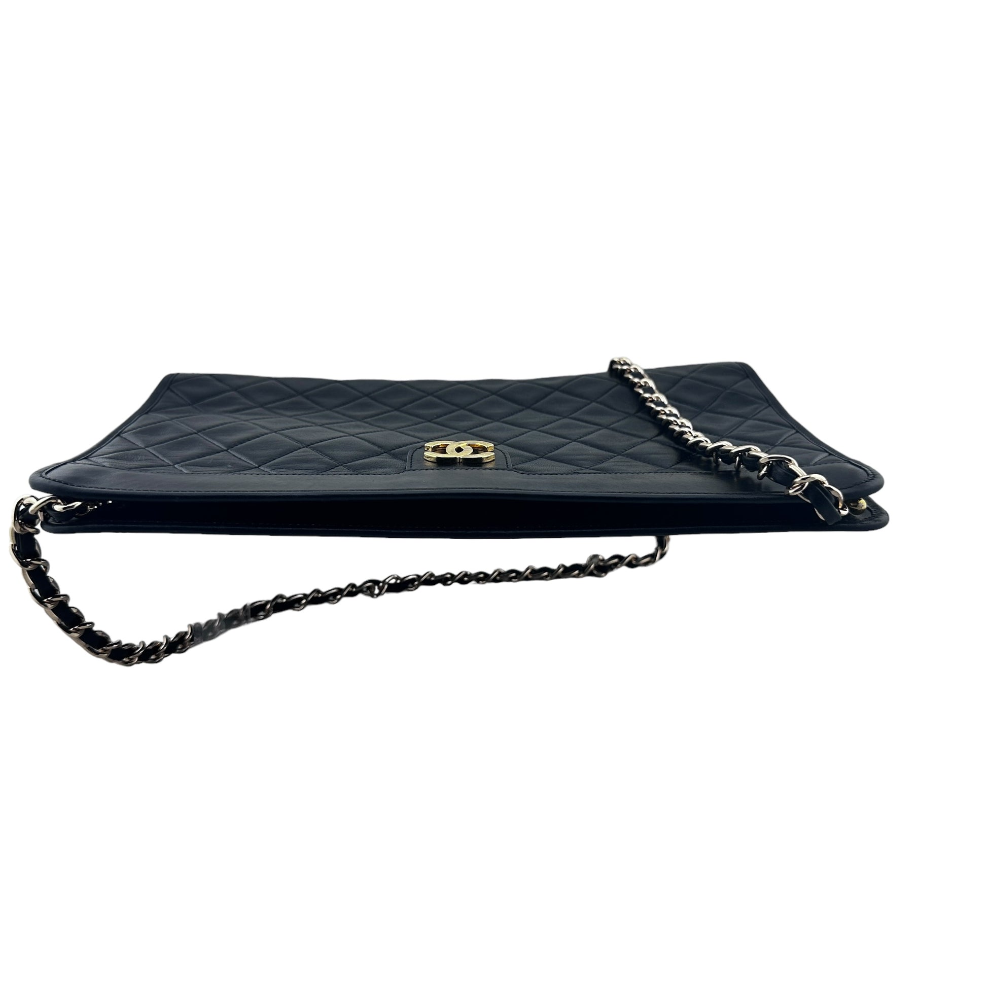 CHANEL Lambskin French Frame Clutch with Chain Chanel