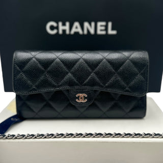 CHANEL Caviar Classic Flap Gusseted Wallet Chanel