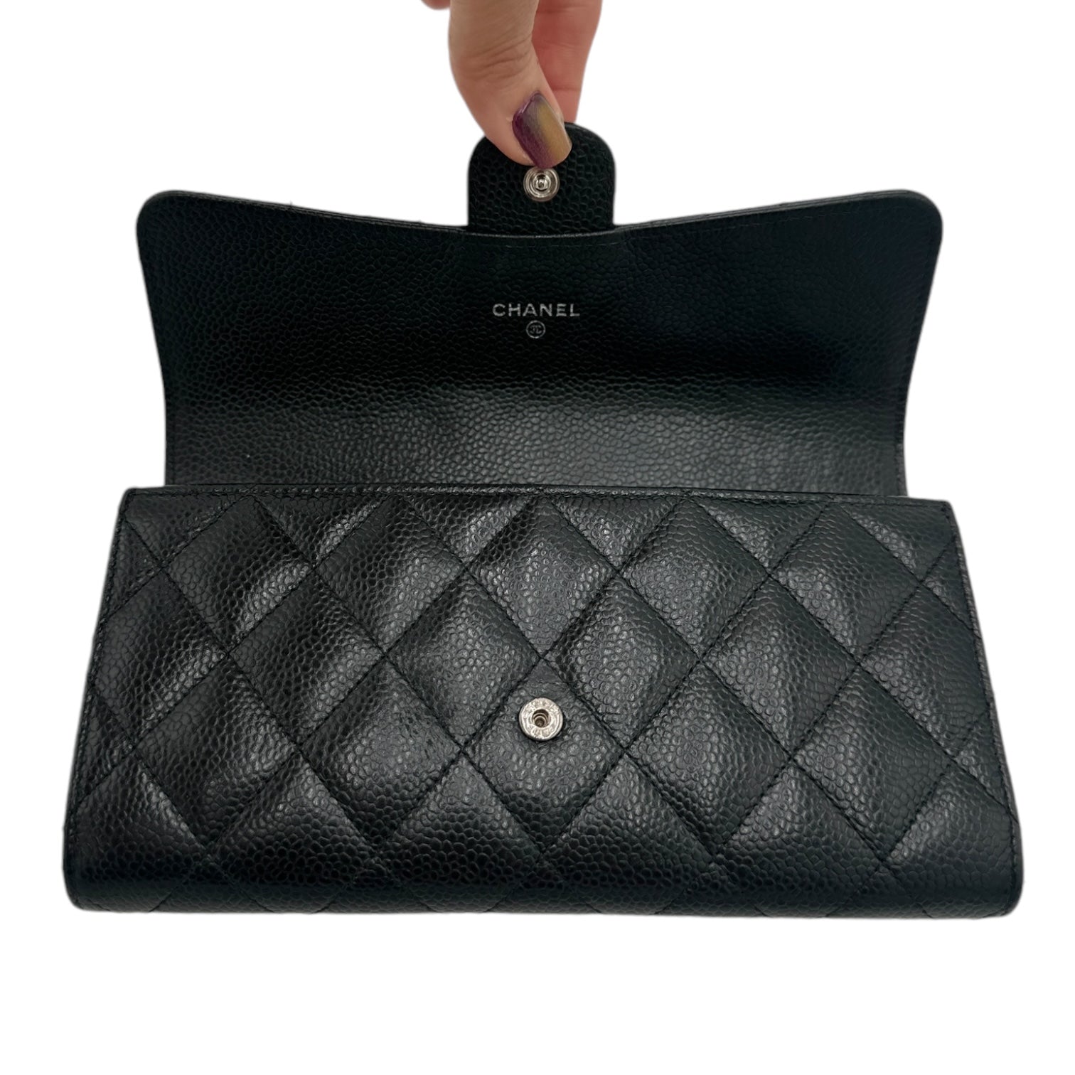 CHANEL Caviar Classic Flap Gusseted Wallet Chanel