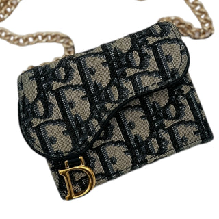 DIOR Trotter Compact Saddle Wallet on Adjustable Chain Dior