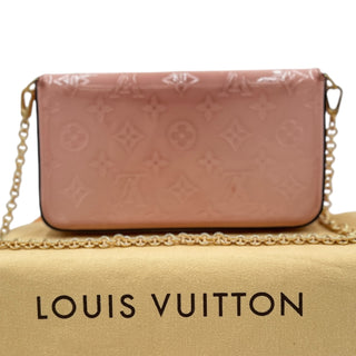 LOUIS VUITTON Monogram Vernis Felicie Pochette with Added Unbranded Chain Louis Vuitton