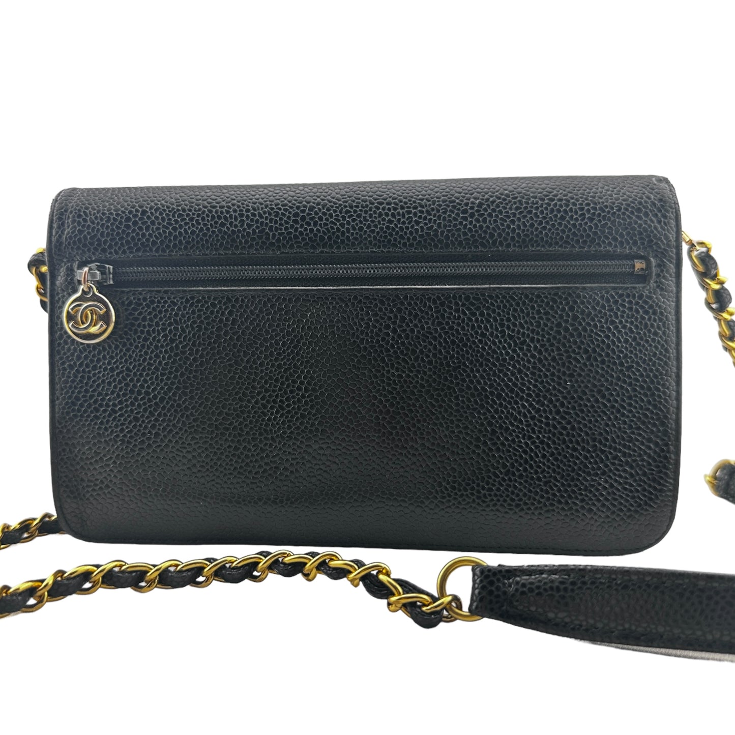 CHANEL Caviar Leather Timeless Clutch on Chain Chanel