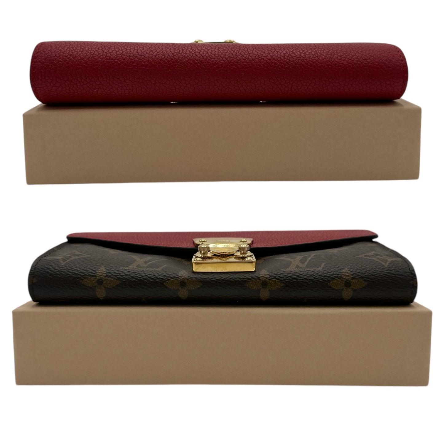 LOUIS VUITTON Red Monogram Portefeuille Pallas Wallet Louis Vuitton