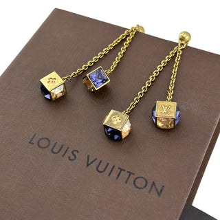 LOUIS VUITTON Gold Gamble Earrings Louis Vuitton