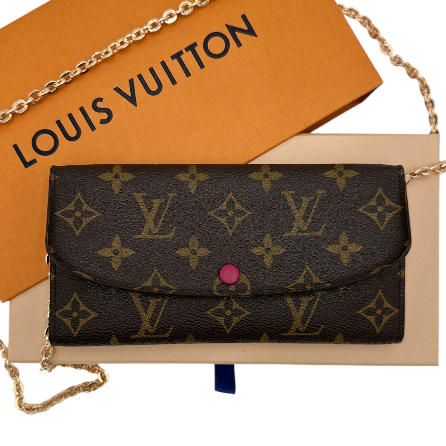 LOUIS VUITTON Red Monogram Emilie Wallet Louis Vuitton