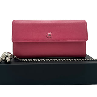 CHANEL Caviar CC Button Long Flap Wallet Chanel