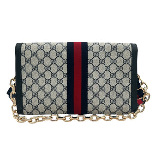 GUCCI Large GG Supreme Ophidia Clutch with Strap & Chain Gucci