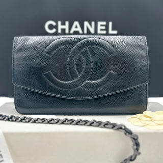 CHANEL Caviar Leather Timeless Clutch on Chain Chanel