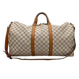 LOUIS VUITTON Damier Azur Keepall 50 with ID Tag and Lock/Key Set Louis Vuitton