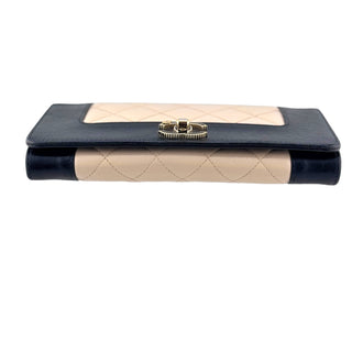 CHANEL Two-Toned Goatskin Mademoiselle Full Flap Wallet Chanel