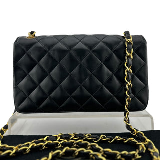 CHANEL Black Lambskin Turnlock Small Flap Chain Bag Chanel