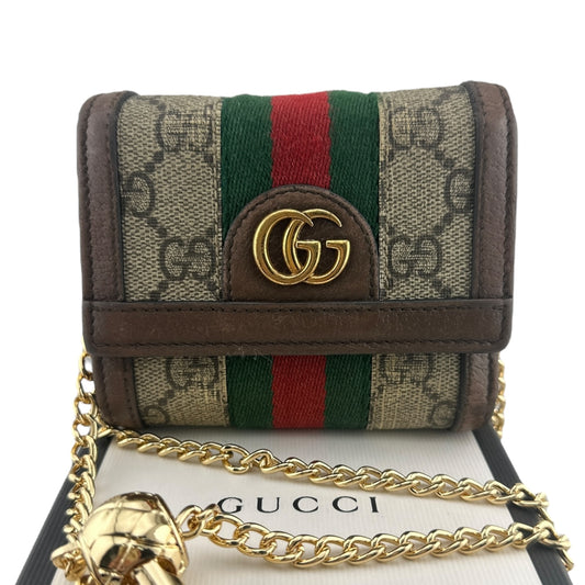 GUCCI Ophidia Compact Wallet with Unbranded Adjustable Chain Gucci