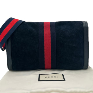 GUCCI Medium Suede Ophidia Clutch with Added Strap Gucci