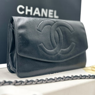 CHANEL Caviar Leather Timeless Clutch on Chain Chanel