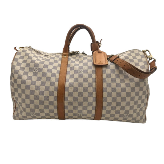 LOUIS VUITTON Damier Azur Keepall 50 with ID Tag and Lock/Key Set Louis Vuitton