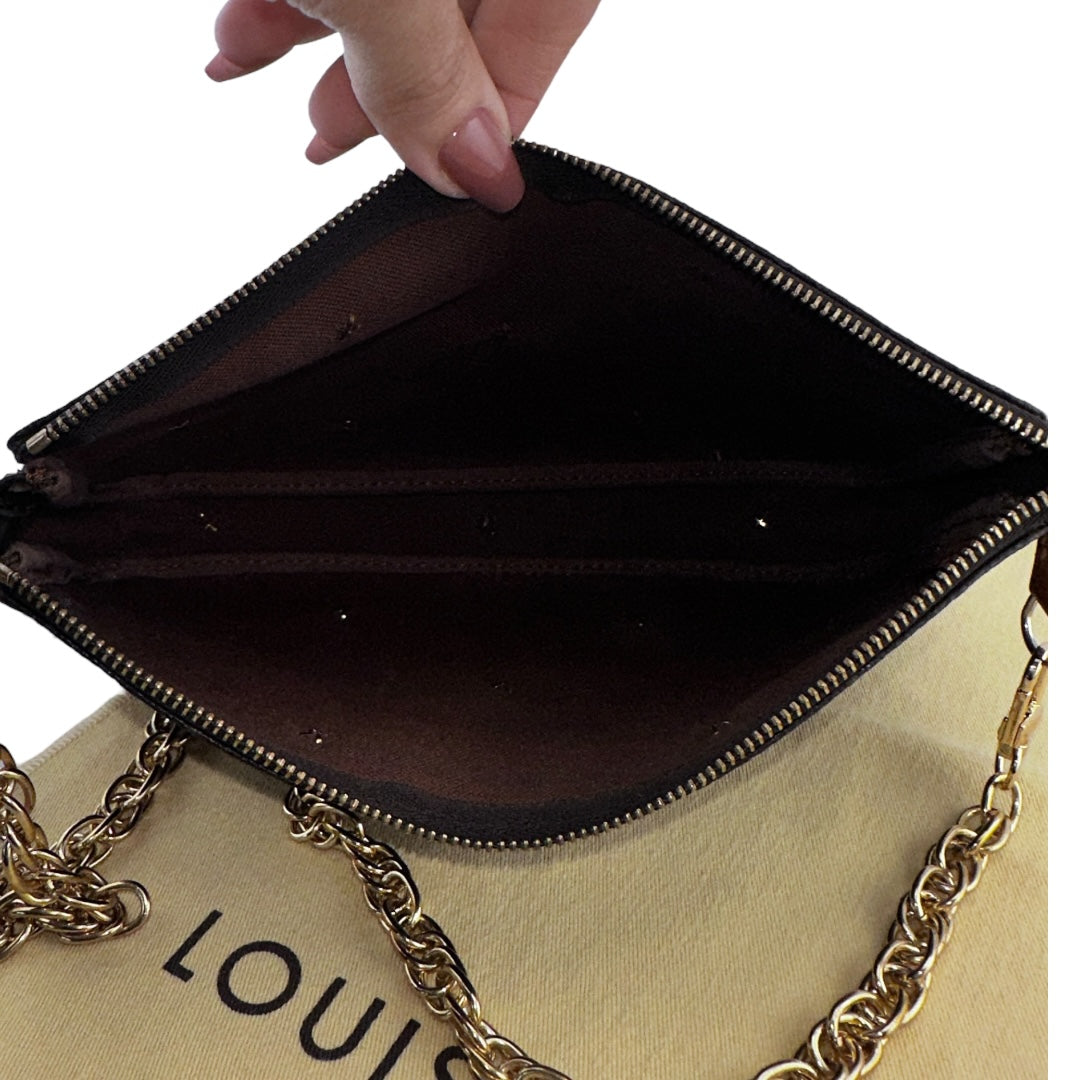 Custom LOUIS VUITTON Monogram Pochette Accessoires with Added Unbranded Chain Louis Vuitton