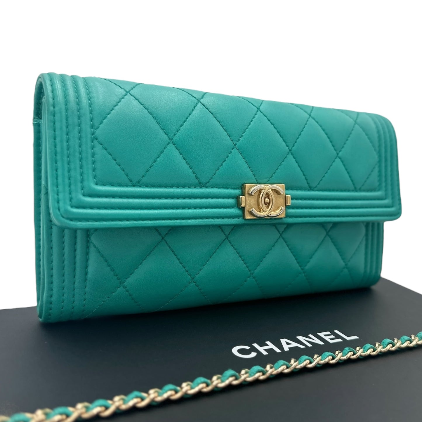 CHANEL Lambskin Boy Long Flap Wallet Chanel