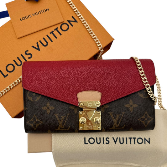 LOUIS VUITTON Red Monogram Portefeuille Pallas Wallet Louis Vuitton