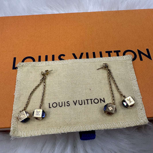 LOUIS VUITTON Gold Gamble Earrings Louis Vuitton