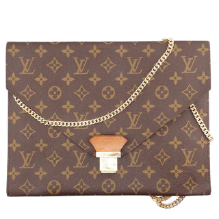 LOUIS VUITTON Monogram Pochette Platt with Chain Louis Vuitton