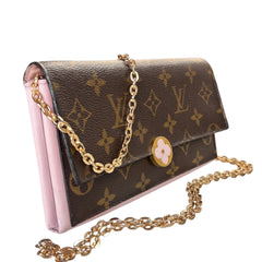 LOUIS VUITTON Monogram Flore Wallet with Added Chain Louis Vuitton