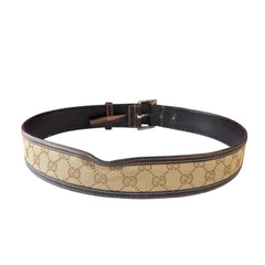 GUCCI Brown GG Supreme Canvas Belt 85/34 Gucci