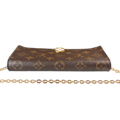 LOUIS VUITTON Monogram Flore Wallet with Added Chain Louis Vuitton