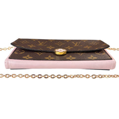 LOUIS VUITTON Monogram Flore Wallet with Added Chain Louis Vuitton