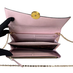 LOUIS VUITTON Monogram Flore Wallet with Added Chain Louis Vuitton