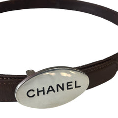 CHANEL Brown Leather Belt 70/28 Chanel