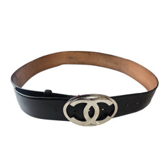 CHANEL Black Leather Belt 90/36 Chanel