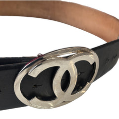 CHANEL Black Leather Belt 90/36 Chanel