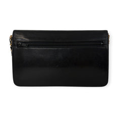 CHANEL Black Lambskin GHW Timeless Clutch with added chain Chanel