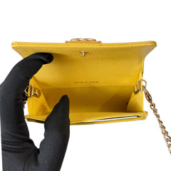 CHANEL Yellow Caviar Boy Chevron Card Case Chanel