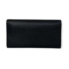 GUCCI Black Grained Leather GG Marmont Wallet with Chain Gucci
