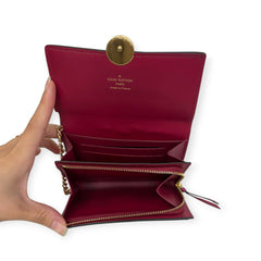 LOUIS VUITTON Monogram Flore Compact Wallet with Added Adjustable Chain Louis Vuitton