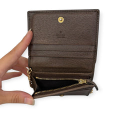 GUCCI Ophidia Coated Canvas Compact Wallet with Adjustable Chain Gucci