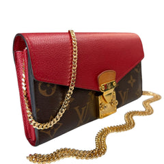 LOUIS VUITTON Red Monogram Portefeuille Pallas Wallet with Chain Louis Vuitton