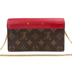 LOUIS VUITTON Red Monogram Portefeuille Pallas Wallet with Chain Louis Vuitton