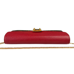 LOUIS VUITTON Red Monogram Portefeuille Pallas Wallet with Chain Louis Vuitton