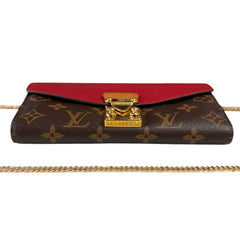 LOUIS VUITTON Red Monogram Portefeuille Pallas Wallet with Chain Louis Vuitton